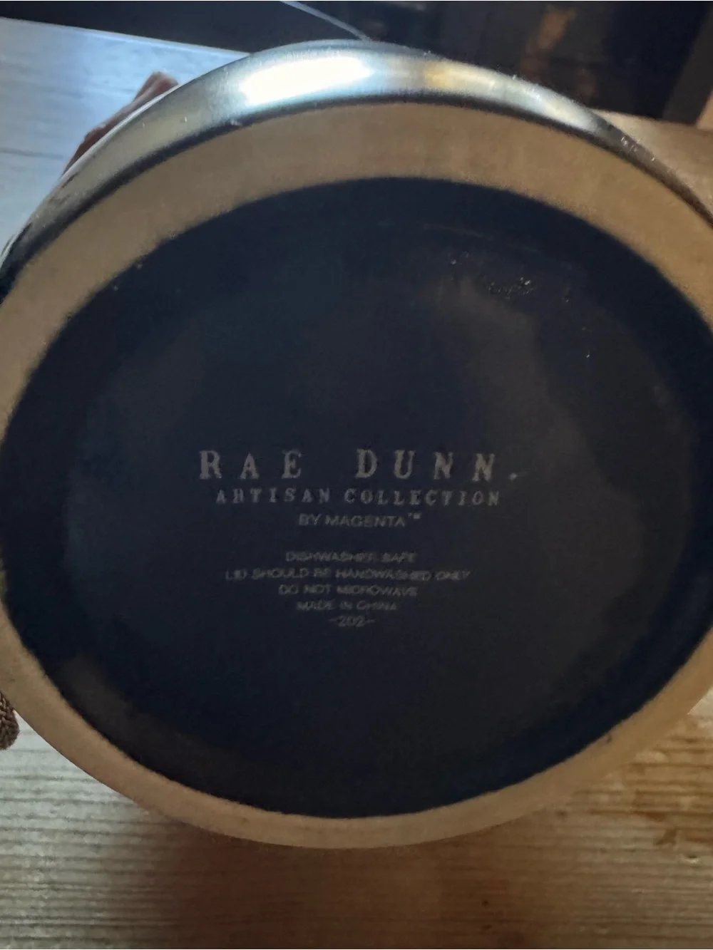 Rae Dunn Black Coffee Canister with Wooden Lid